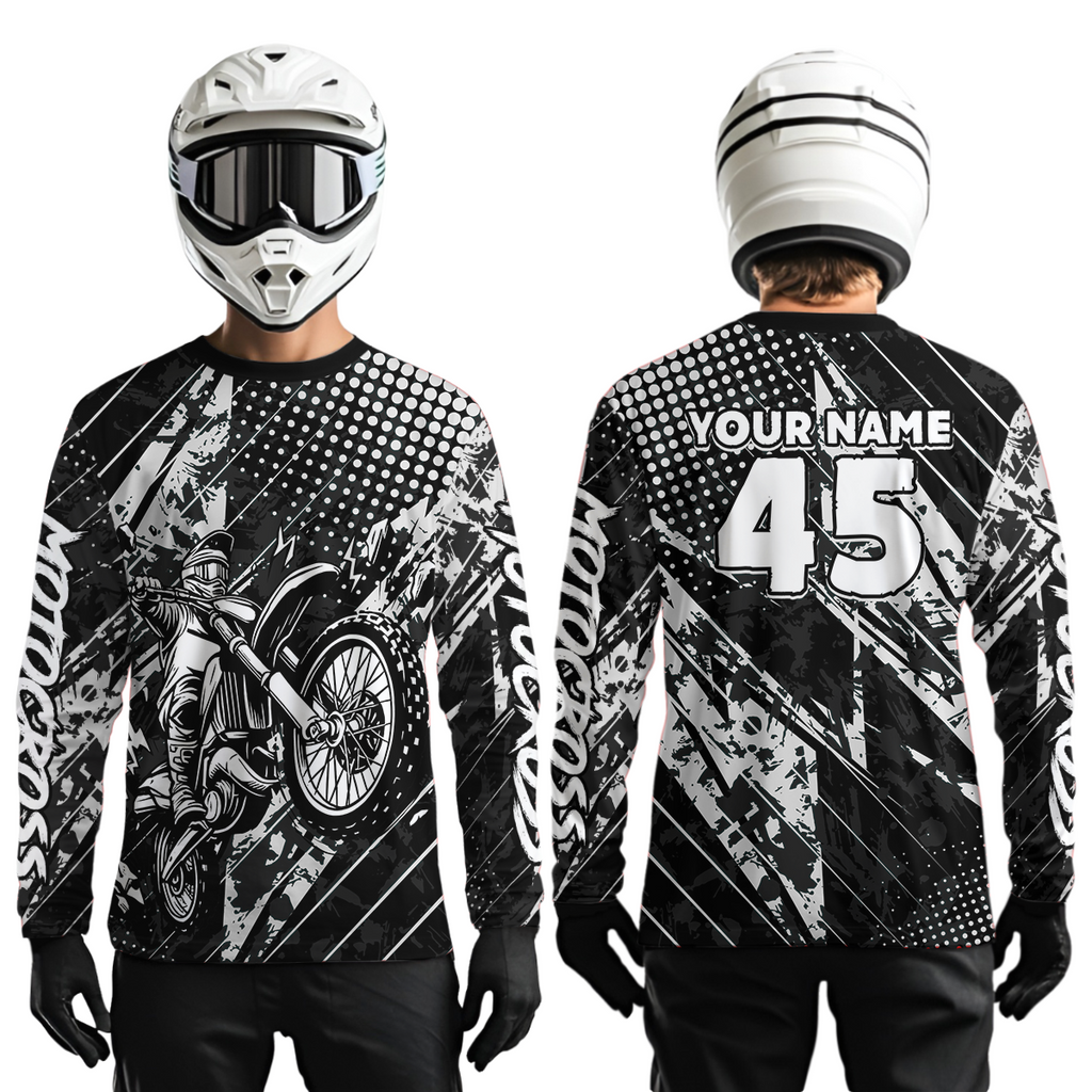 Custom Black Motocross Jersey Racing Motocycle Shirts +