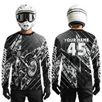 Custom Black Motocross Jersey Racing Motocycle Shirts +