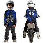 Custom Blue Motocross Jersey Racing Motocycle Shirts +