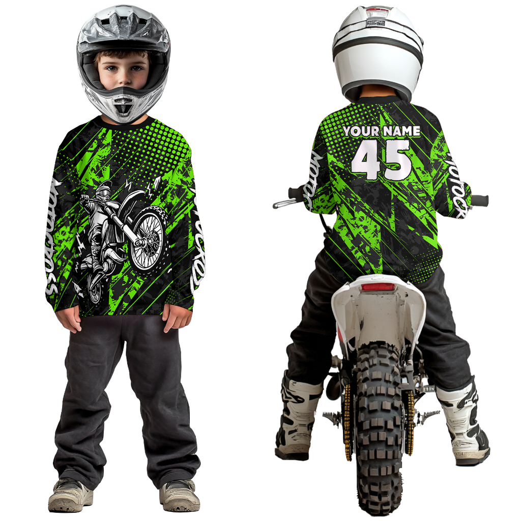 Custom Green Motocross Jersey Racing Motocycle Shirts +