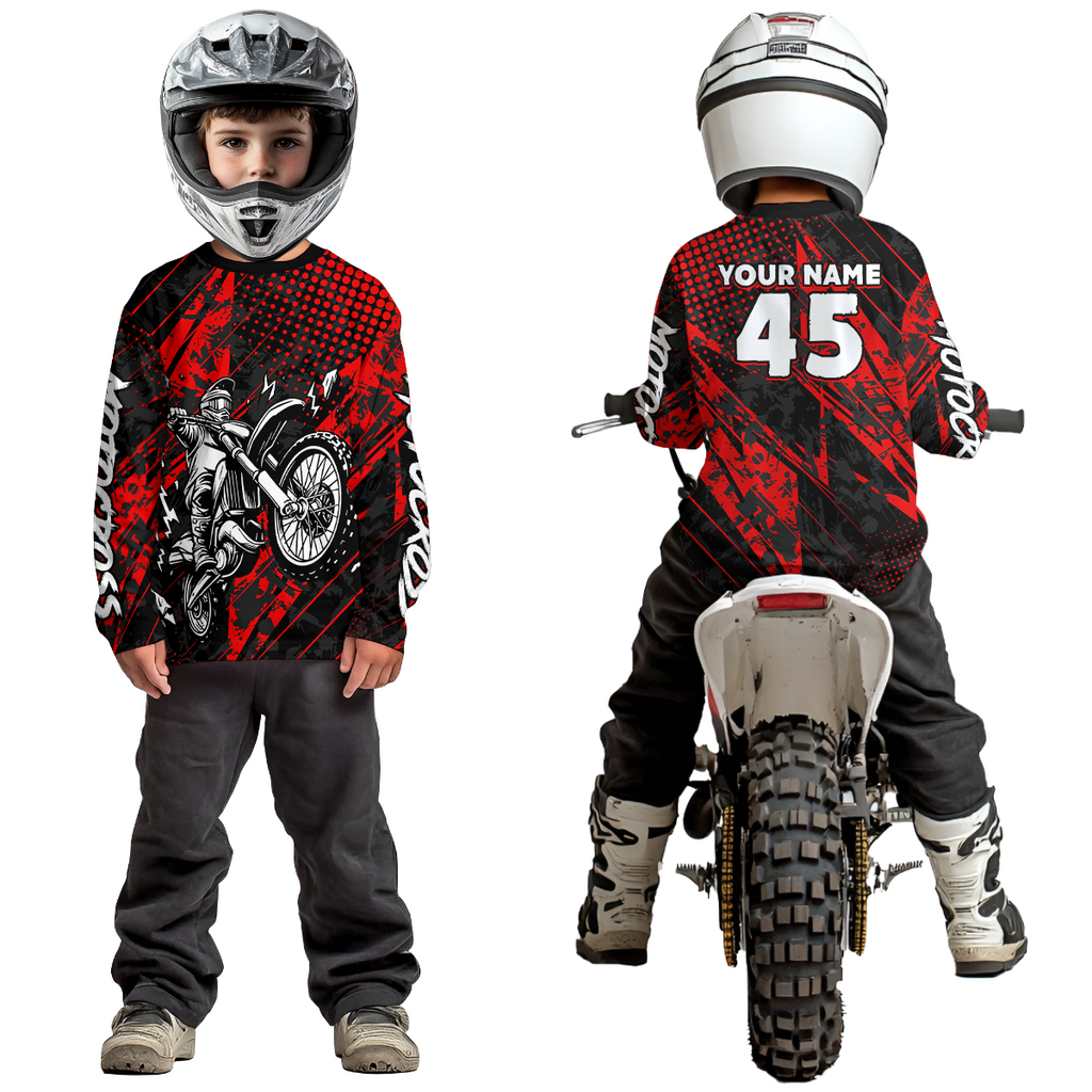 Custom Red Motocross Jersey Racing Motocycle Shirts +