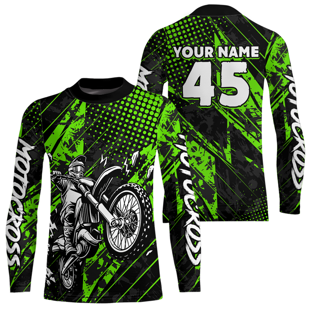 Custom Green Motocross Jersey Racing Motocycle Shirts +