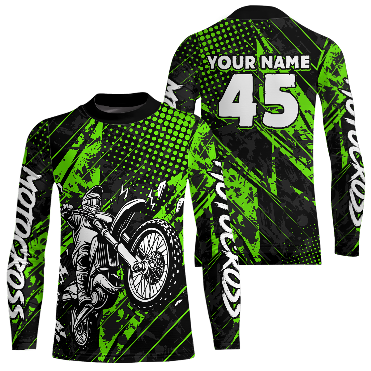 Custom Green Motocross Jersey Racing Motocycle Shirts +