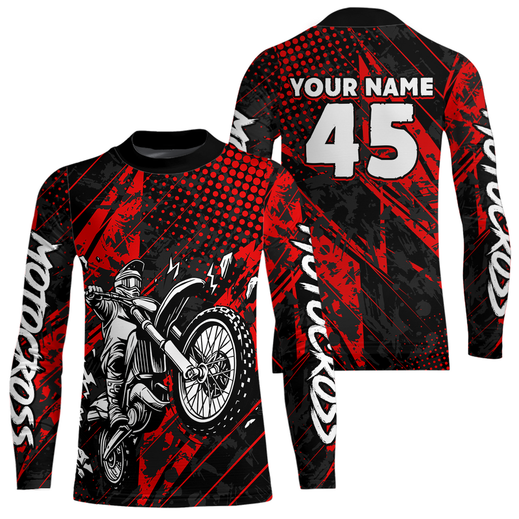 Custom Red Motocross Jersey Racing Motocycle Shirts +