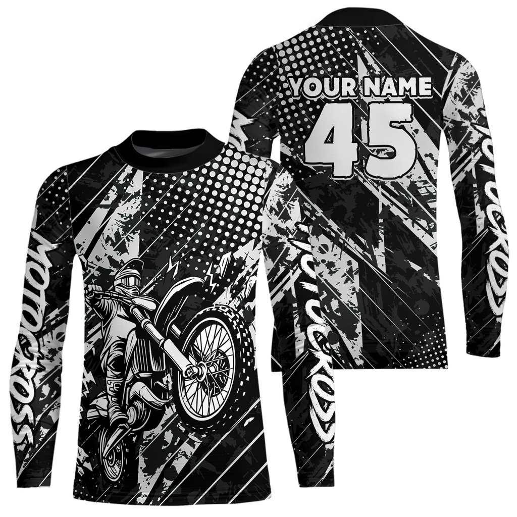 Custom Black Motocross Jersey Racing Motocycle Shirts +