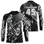 Custom Black Motocross Jersey Racing Motocycle Shirts +