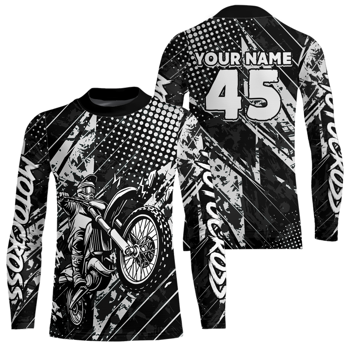Custom Black Motocross Jersey Racing Motocycle Shirts +