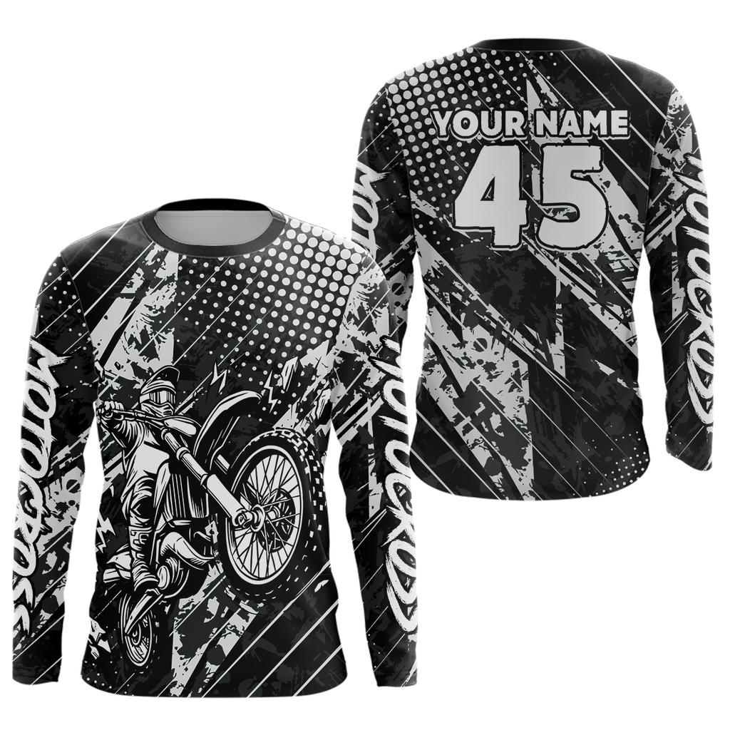 Custom Black Motocross Jersey Racing Motocycle Shirts +