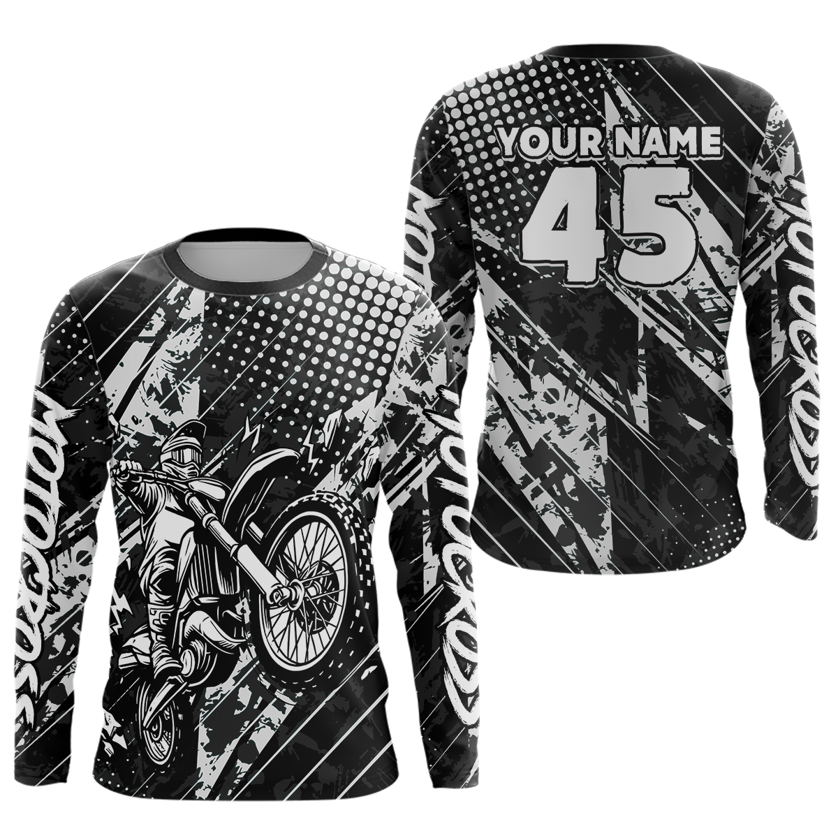 Custom Black Motocross Jersey Racing Motocycle Shirts +