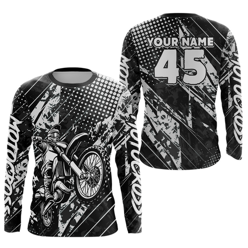 Custom Black Motocross Jersey Racing Motocycle Shirts +