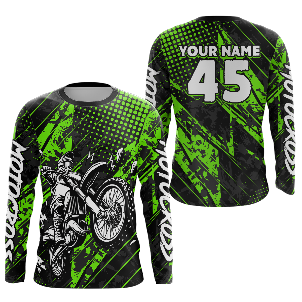 Custom Green Motocross Jersey Racing Motocycle Shirts +