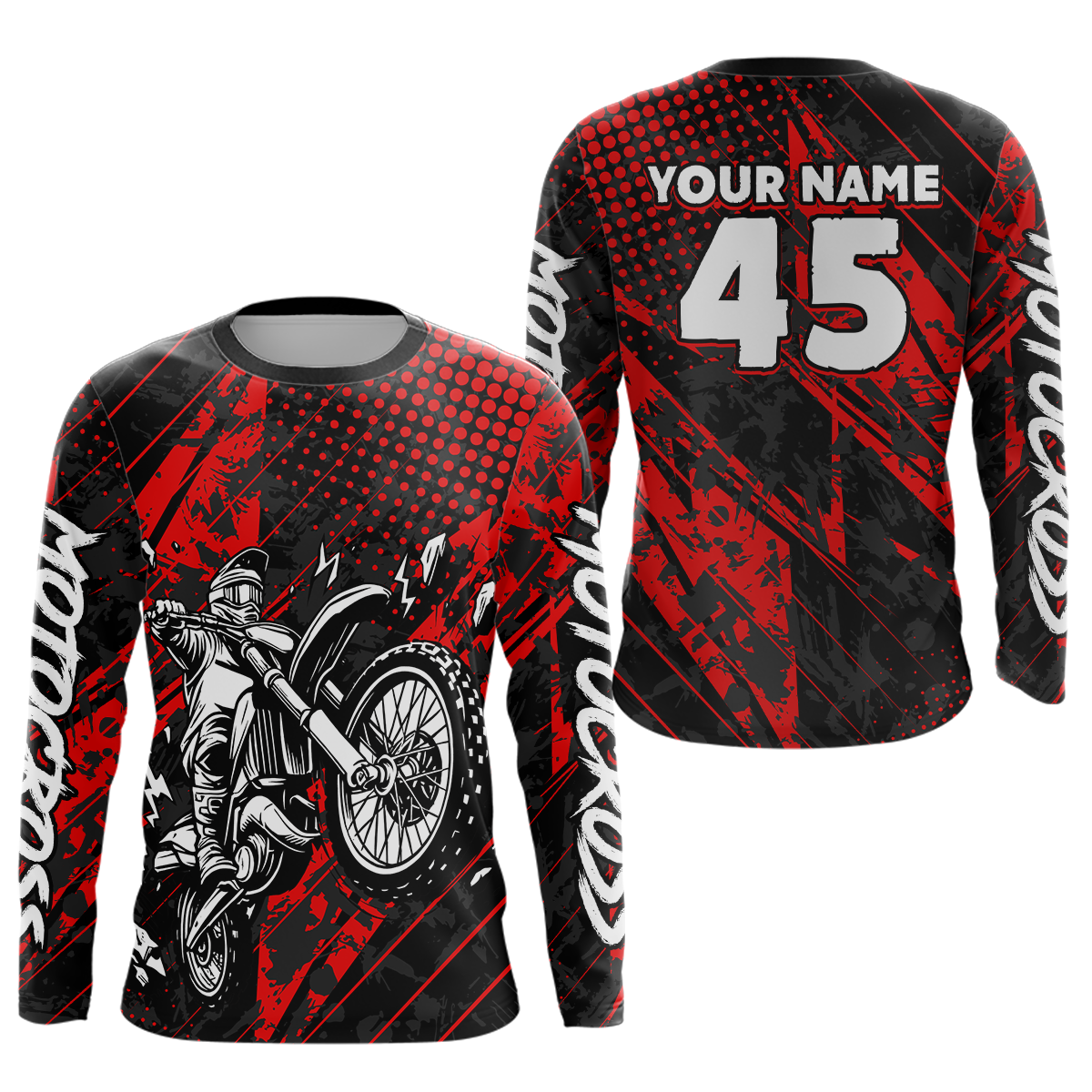 Custom Red Motocross Jersey Racing Motocycle Shirts +