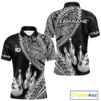 Black and White Tribal Pattern Bowling Jersey Bowling Uniform Bowling Team Shirts
