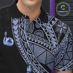 Black and Blue Tribal Pattern Bowling Jersey for Woen Bowling Uniform Bowling Team Shirts