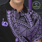 Black and Purple Tribal Pattern Bowling Jersey Bowling Uniform Bowling Team Shirts