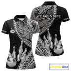 Black and White Tribal Pattern Bowling Jersey Bowling Uniform Bowling Team Shirts
