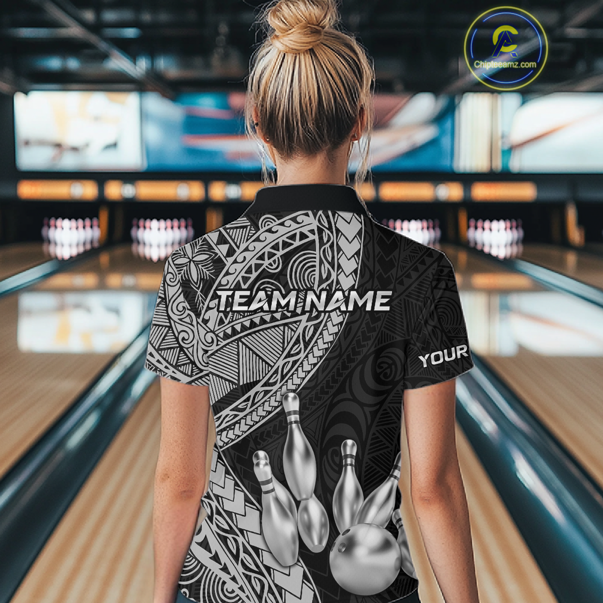 Black and White Tribal Pattern Bowling Jersey Bowling Uniform Bowling Team Shirts