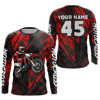 Custom Red Motocross Jersey Adult Dirt Bike Off-Road Shirt Motorcycle Shirt Upf30+