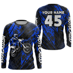 Custom Blue Motocross Jersey Adult Dirt Bike Off-Road Shirt Motorcycle Shirt Upf30+