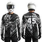 Custom Black Motocross Jersey Adult Dirt Bike Off-Road Shirt Motorcycle Shirt Upf30+