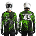 Custom Green Motocross Jersey Adult Dirt Bike Off-Road Shirt Motorcycle Shirt Upf30+