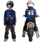 Custom Blue Motocross Jersey Adult Dirt Bike Off-Road Shirt Motorcycle Shirt Upf30+