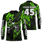 Custom Green Motocross Jersey Adult Dirt Bike Off-Road Shirt Motorcycle Shirt Upf30+