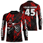 Custom Red Motocross Jersey Adult Dirt Bike Off-Road Shirt Motorcycle Shirt Upf30+