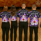 Custom Purple Funny Goat Bowling Team Shirts Bowling Jerseys Bowling League with Team