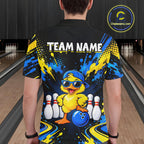 Custom Blue And Yellow Funny Duck Bowling Team Shirts Bowling Tournament for Bowler