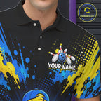 Custom Blue And Yellow Funny Duck Bowling Team Shirts Bowling Tournament for Bowler