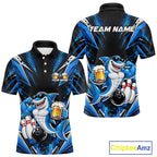 Custom Funny Beer Shark Bowling Shirts, Bowling Team Jersey Bowling Tournament