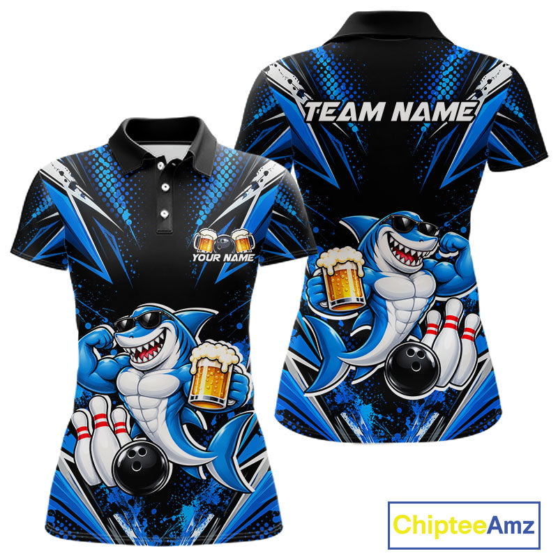 Custom Funny Beer Shark Bowling Shirts, Bowling Team Jersey Bowling Tournament