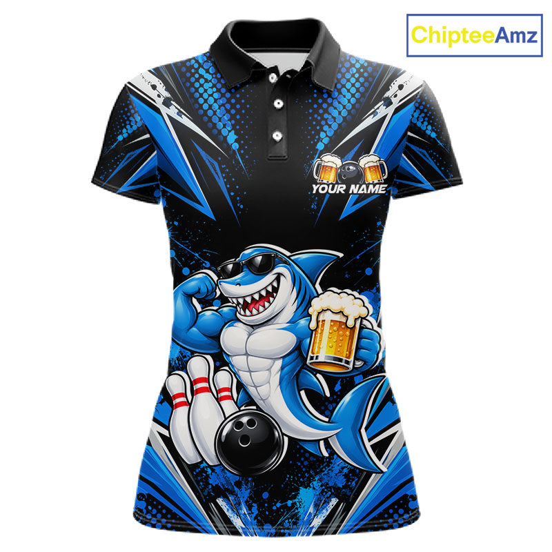 Custom Funny Beer Shark Bowling Shirts, Bowling Team Jersey Bowling Tournament