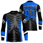 Custom Blue Cool Bone Side by Side Shirts UTV Racing Jersey Motocross Jersey +