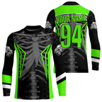 Custom Green Cool Bone Side by Side Shirts UTV Racing Jersey Motocross Jersey +