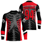 Custom Red Cool Bone Side by Side Shirts UTV Racing Jersey Motocross Jersey +