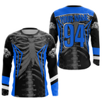 Custom Blue Cool Bone Side by Side Shirts UTV Racing Jersey Motocross Jersey +