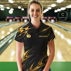Personalized Black Gold Bowling Jersey Bowling Team Shirts Bowling Tournament