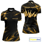 Personalized Black Gold Bowling Jersey Bowling Team Shirts Bowling Tournament