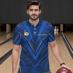 Blue and Gold Bowling Jersey Custom Bowling Team Shirts Bowling League Polo & 1/4 Zip