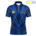 Blue and Gold Bowling Jersey Custom Bowling Team Shirts Bowling League Polo & 1/4 Zip