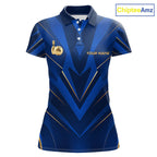 Blue and Gold Bowling Jersey Custom Bowling Team Shirts Bowling League Polo & 1/4 Zip