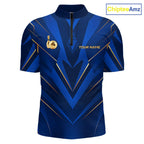 Blue and Gold Bowling Jersey Custom Bowling Team Shirts Bowling League Polo & 1/4 Zip