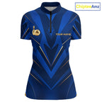 Blue and Gold Bowling Jersey Custom Bowling Team Shirts Bowling League Polo & 1/4 Zip