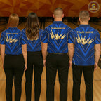 Blue and Gold Bowling Jersey Custom Bowling Team Shirts Bowling League Polo & 1/4 Zip