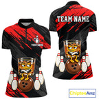 Custom Red Funny Whiskey Bowling Jersey Bowling Team Shirts Bowling Polo & 1/4 Zip