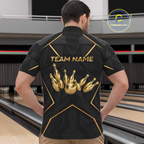 Black and Gold Bowling Jersey Custom Bowling Team Shirts Bowling League Polo & 1/4 Zip