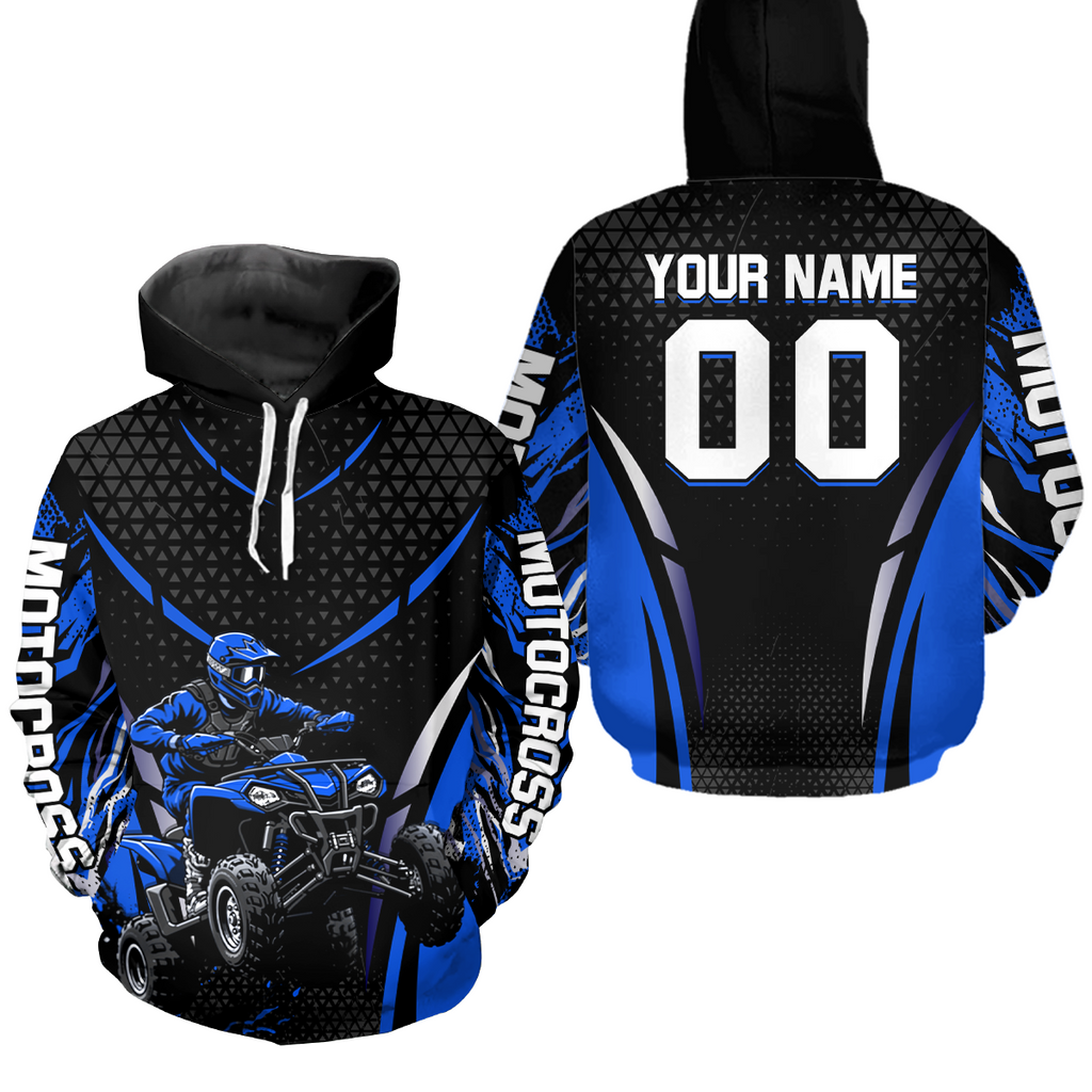 Personalized Blue ATV Motocross Hoodie Jersey Off-Road Hoodie Shirt