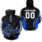 Personalized Blue ATV Motocross Hoodie Jersey Off-Road Hoodie Shirt